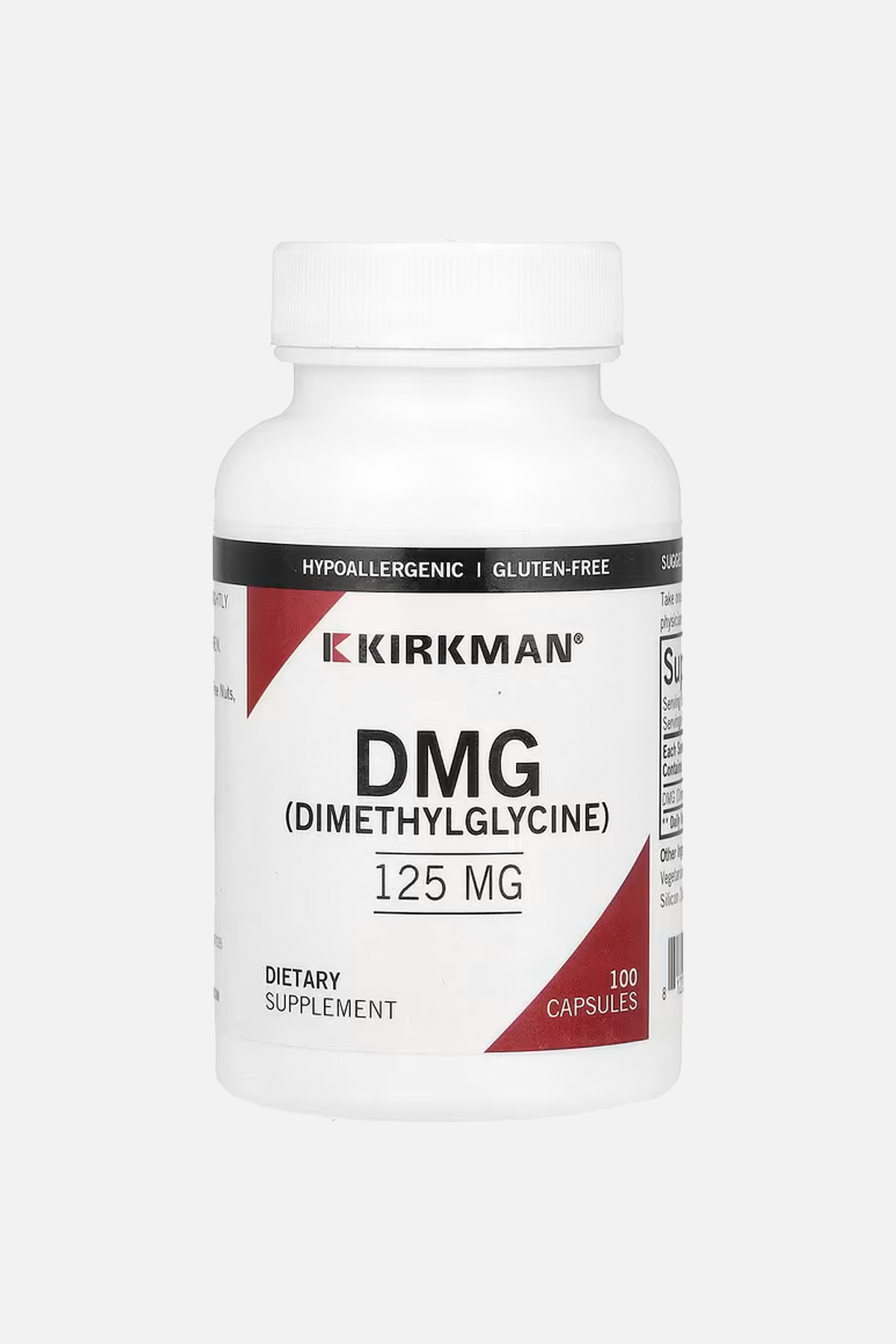 Kirkman Labs, DMG (Dimetilglisin), 125 mg, 100 Kapsül